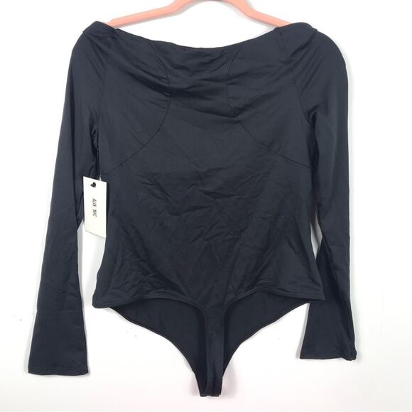 ALIX NYC Jules Boat Neck Long Sleeve Bodysuit Black Large - Picture 9 of 12